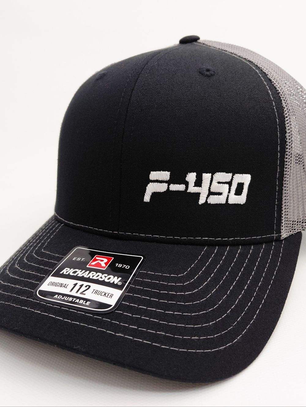 Ford F 450 Richardson 112 Trucker Mesh Snapback Cap Hat Black